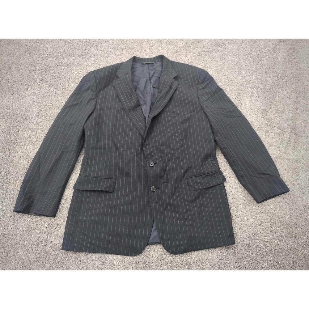 Corbin Platinum‎ Blazer Mens 46 L Pinstripe Business Suit Jacket Union Made USA